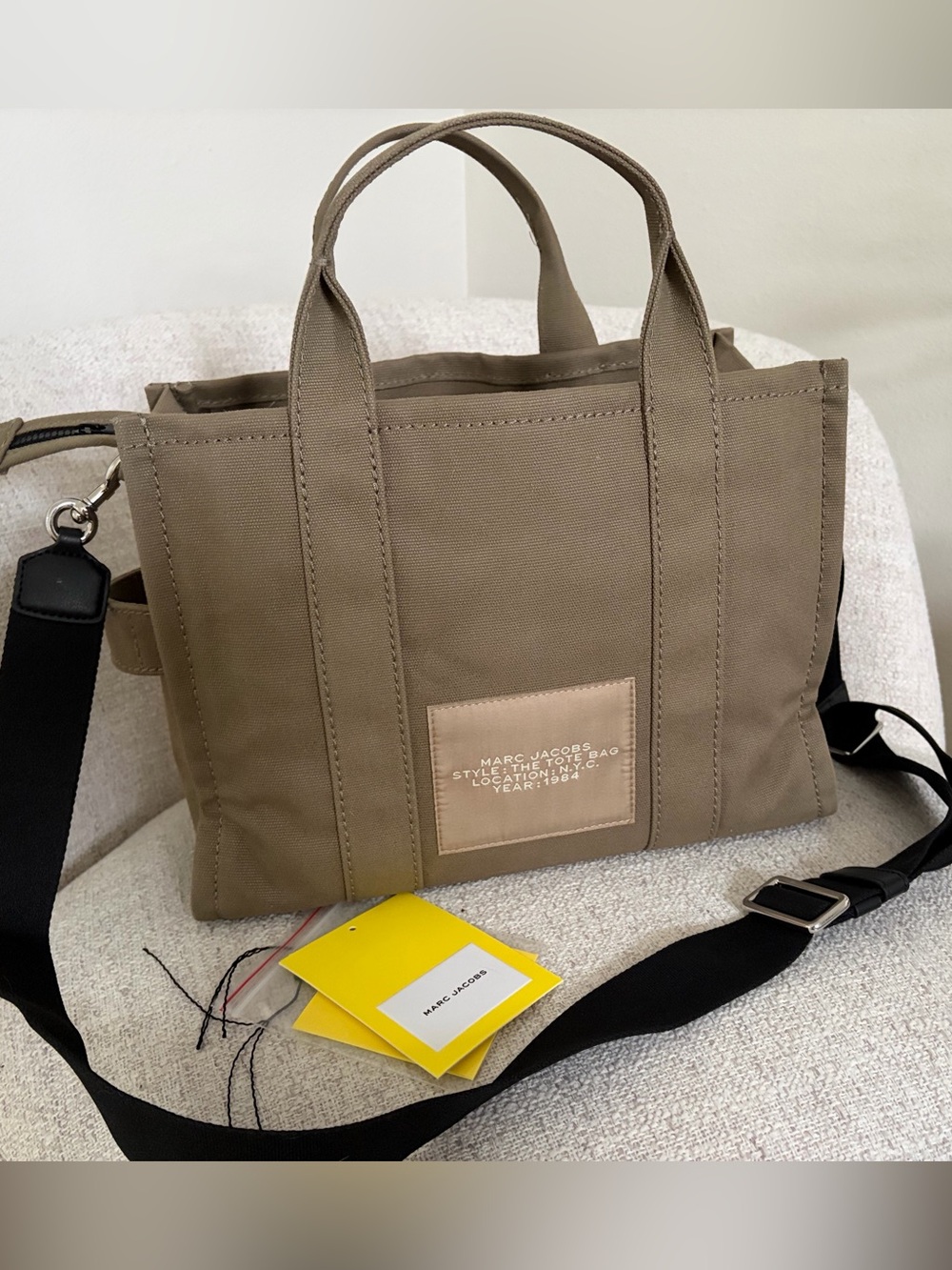 Marc Jacobs The Tote Bag in Slate Green Canvas with White Logo - medium - Picture 2 of 4